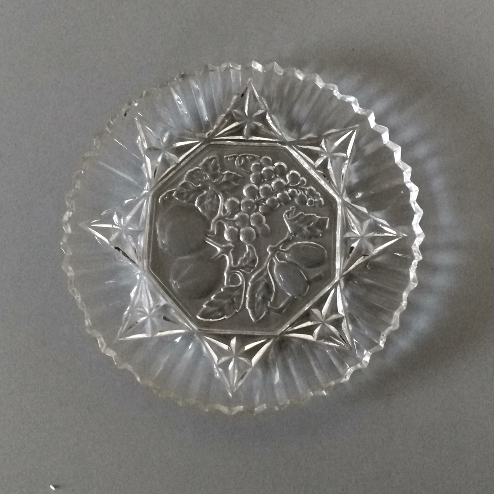 Vintage Glass Fruit and Star Design Plate SEE DESCRIPTION